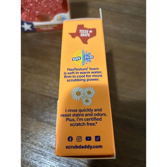Scrub Daddy Texas Shape Scrubber Flex Texture Special Edition Red Lot Of 2 - Picture 3 of 5